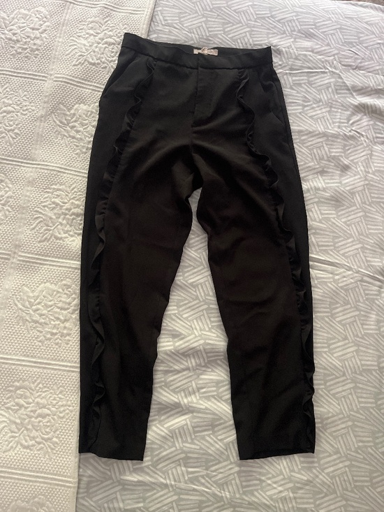 Pants - Black Dress Pants with Ruffles